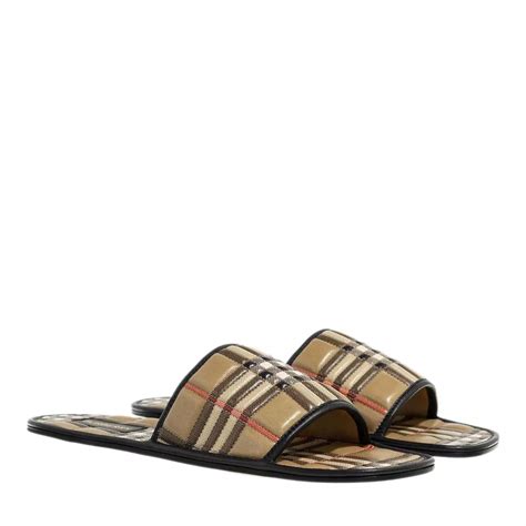 burberry sliders mens|men's burberry leather slide shoes.